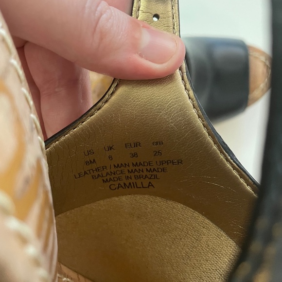 Sam Edelman "Camilla" Black leather wedge sandals - Picture 5 of 5